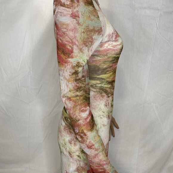 Blanc Clothing Long‑Sleeve Shimmer Mesh Dress – Multicolor – Size M – NWT - Picture 3 of 13